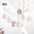 Fournitures de décoration de Noël Boîte en bois de Noël Flake de neige Petit pendentif laser Coute Ornements creux